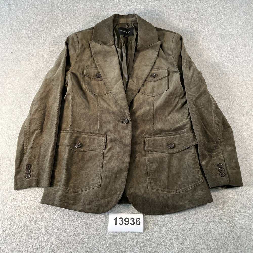 Banana Republic Blazer Jacket Womens 6 Brown Corduroy Cotton Single Breasted